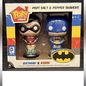 Never opened collector Batman & Robin Funko salt and paper shakers.